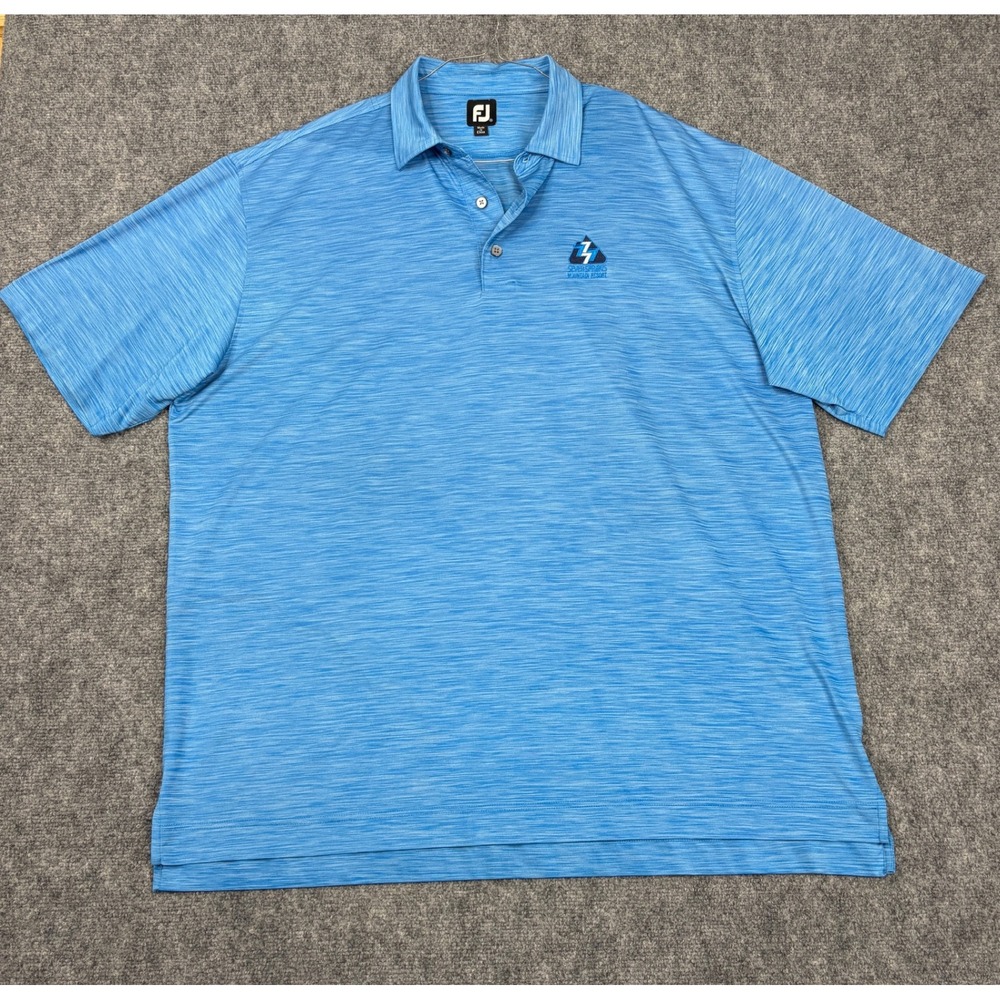 FootJoy Mens 3XL Blue Space Dye Seven Springs Resort Golf Polo Shirt FJ ProDry